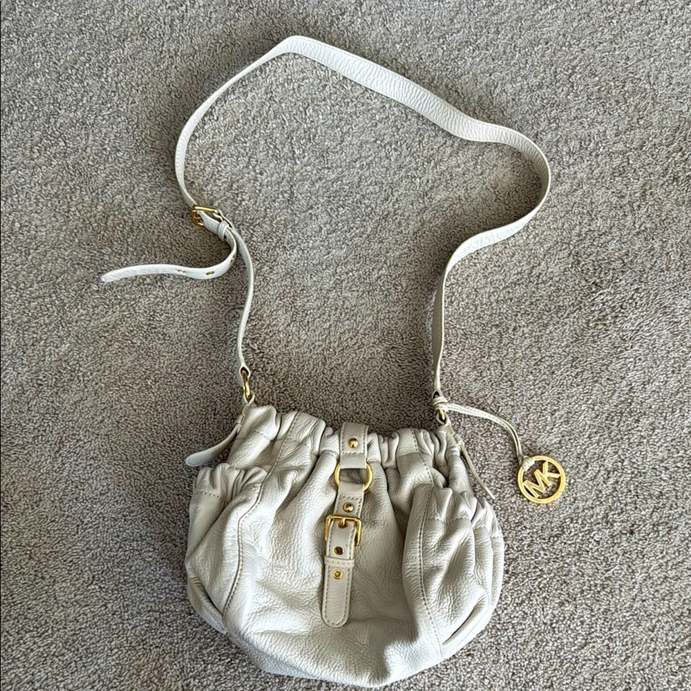 Michael Kors Cream Leather Shoulder Bag
